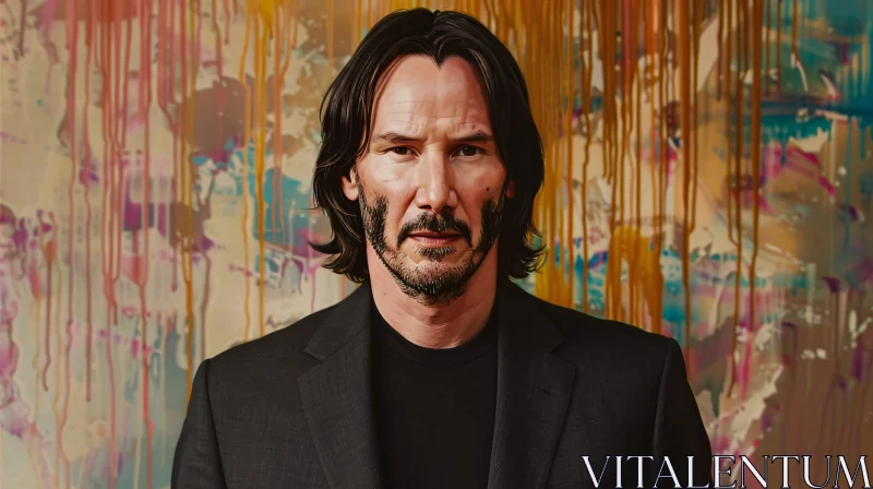 Keanu Reeves Portrait Art AI Image