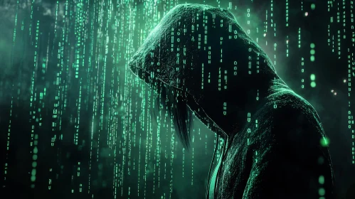 Hacker in Digital Matrix