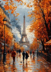 Eiffel Tower in Autumn Palette