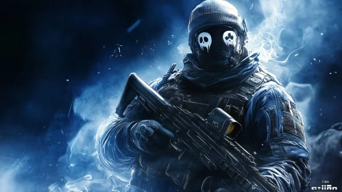 Tactical Soldier with Skull Mask