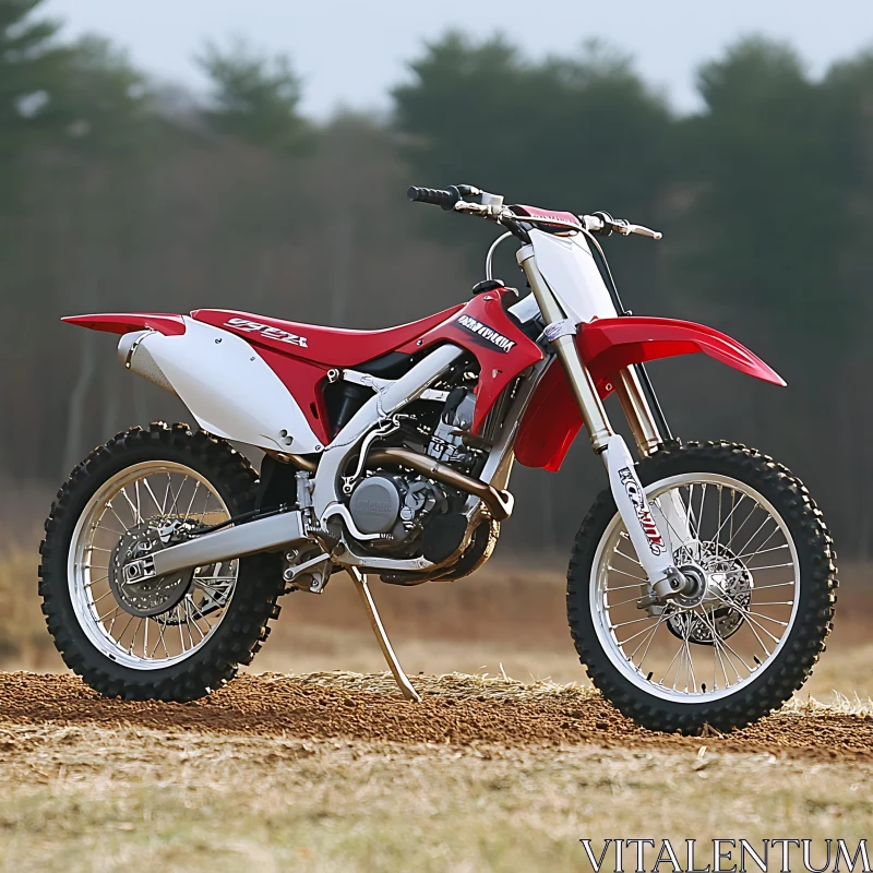 Off-Road Motorcycle on Dirt Track AI Image