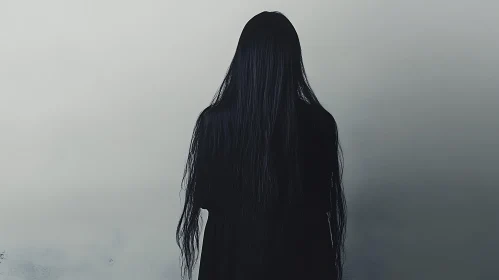 Mysterious Figure with Long Hair
