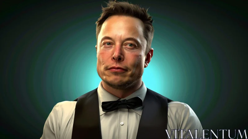 Elegant Portrait of Elon Musk AI Image