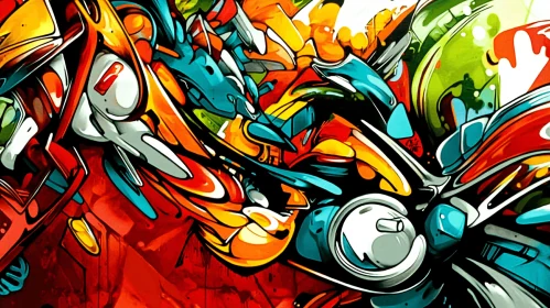 Energetic Graffiti-inspired Abstract Art