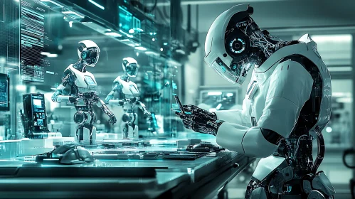 Futuristic Robot Lab Scene