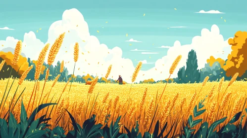 Scenic Wheat Field Landscape