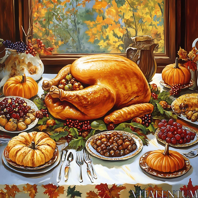 AI ART Autumn Harvest Thanksgiving Dinner