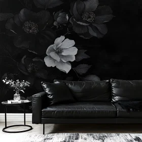 Black and White Floral Interior Design