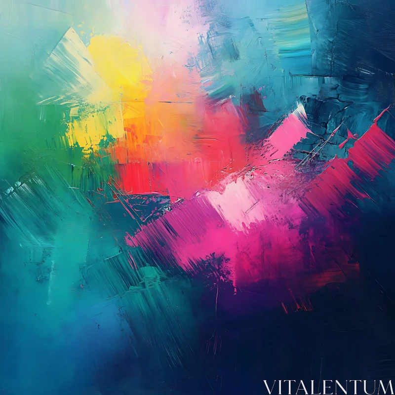 Colorful Abstract Canvas Painting AI Image