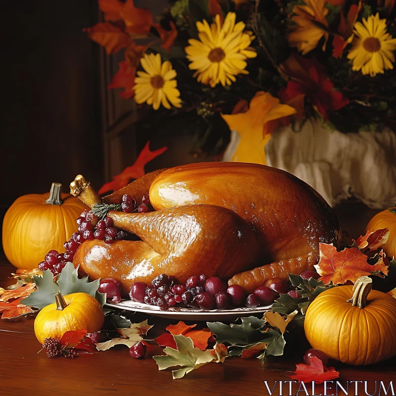 Autumn Harvest Turkey Dinner AI Image