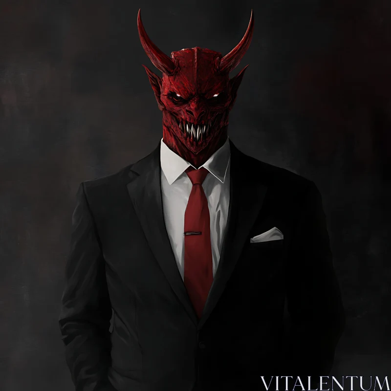 AI ART Red Devil - Formal Attire