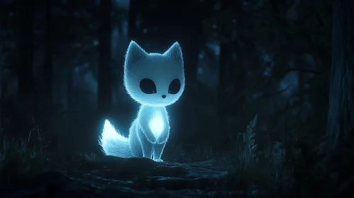 Glowing Fox in Enchanted Forest