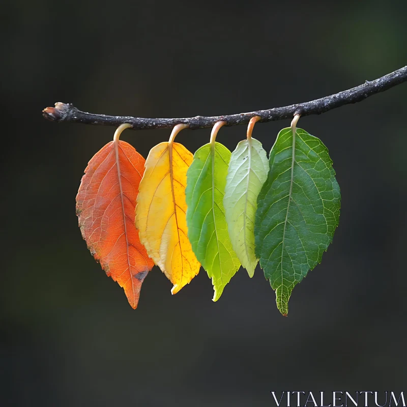 Seasonal Change in Leaf Colors AI Image