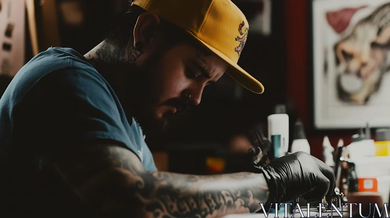 Tattooist at Work AI Image