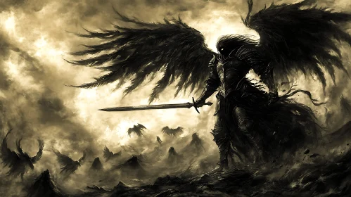 Winged Warrior with Sword