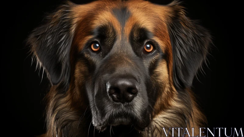 Large Brown Dog Studio Portraiture in Light Black and Amber AI Image