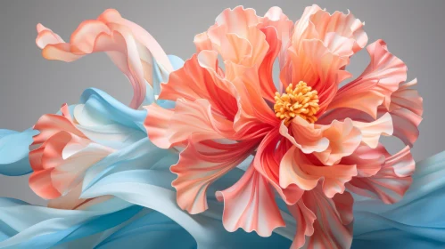 Stunning Digital Floral Render with Chinese Art Influence