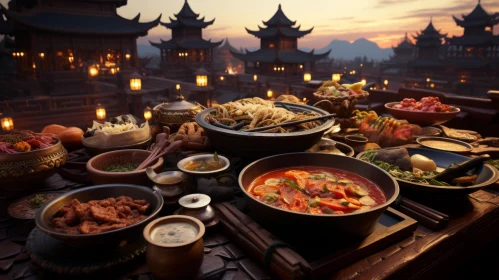 Sunset Dining in Asian Restaurant - A Historical Perspective