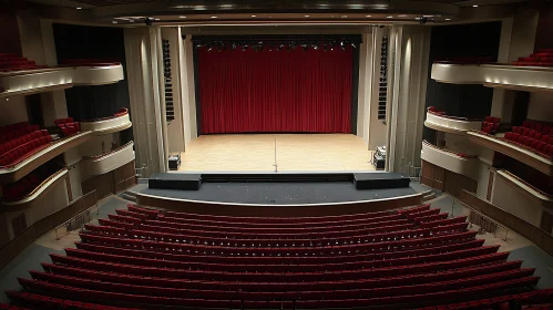 Empty Theater Stage and Seating