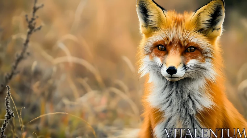 Red Fox in a Field AI Image