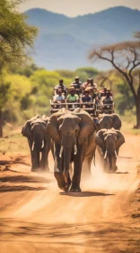 Captivating Image of Elephants Leading a Cart | Precisionism Influence