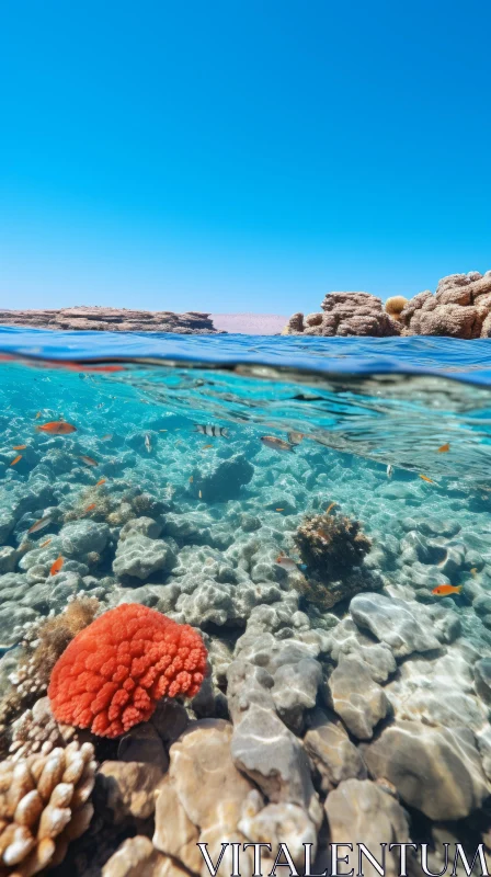 Coral Reef and Blue Sea: A Joyful Celebration of Nature AI Image