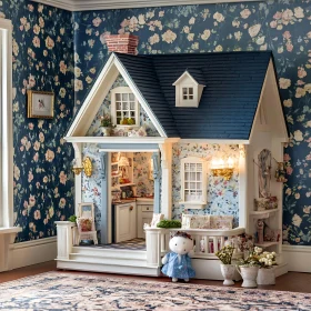 Miniature Dollhouse with Vintage Design