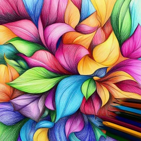 Vivid Color Pencil Abstract Design