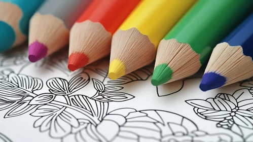 Vibrant Pencils and Floral Design