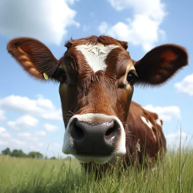 Brown Cow in Green Pasture