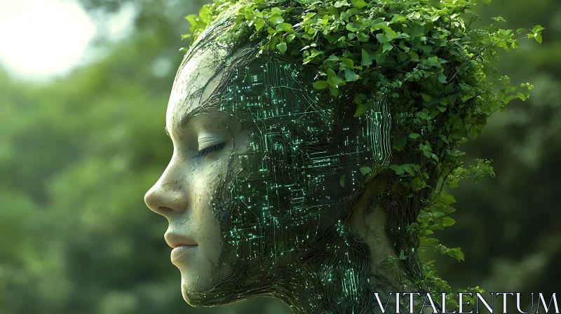 Technology Merging with Nature AI Image