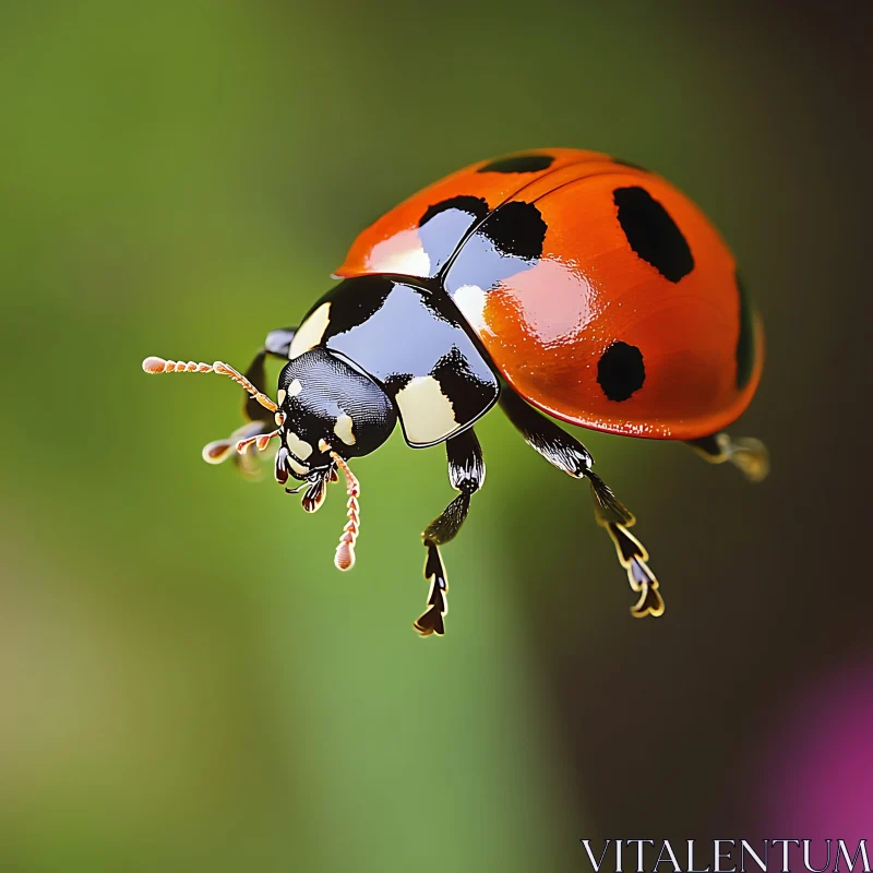 Detailed Ladybug Macro Shot AI Image