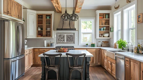 Charming Kitchen with Wooden Accents