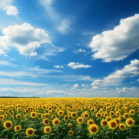 Sunflower Field Under Blue Sky