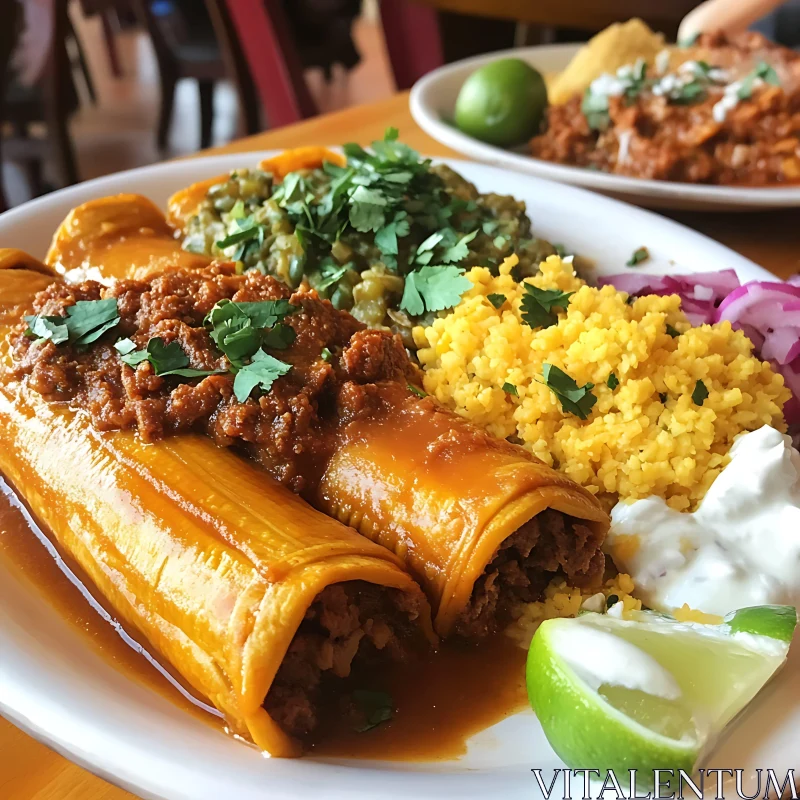 Delicious Enchilada Platter AI Image