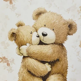 Affectionate Teddy Bears in Loving Embrace