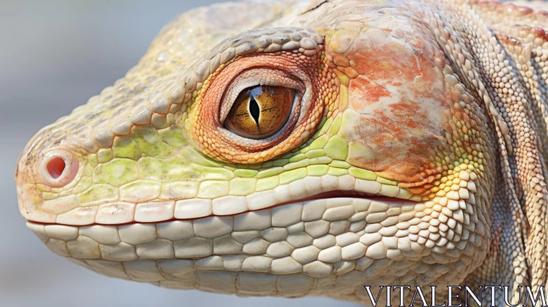 Photorealistic Portrayal of Endemic Reptile in Light Orange and Maroon AI Image