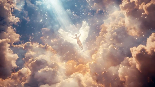 Celestial Angel in the Clouds