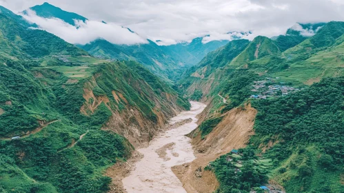 Lush Mountain River Valley