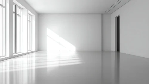 Bright Empty Room with Sunlight