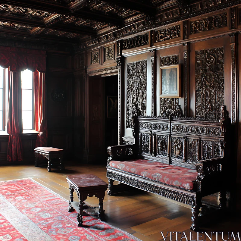 Detailed Woodwork in Antique Room Setting