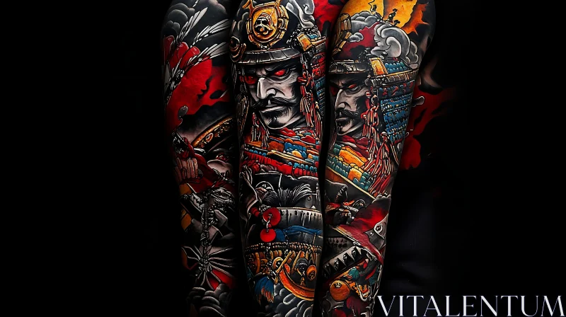 Traditional Samurai Tattoo Sleeve