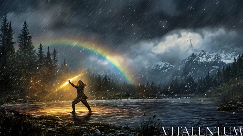 Magical Light in Stormy Landscape