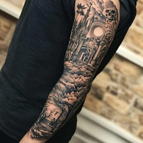 Gothic Full Sleeve Tattoo Design