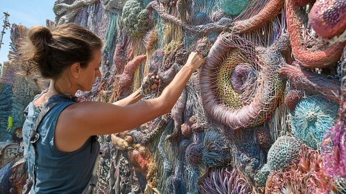 Colorful Abstract Textured Sculpture Art