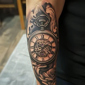 Intricate Vintage Watch Tattoo Design