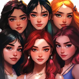 Six Young Women: A Study in Portraits