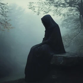 Mysterious Figure on Stone