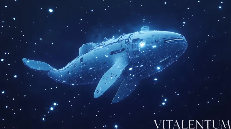 Mechanical Whale Soaring Through the Cosmos