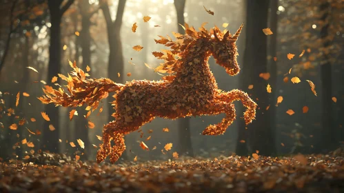Leaf Unicorn in the Woods